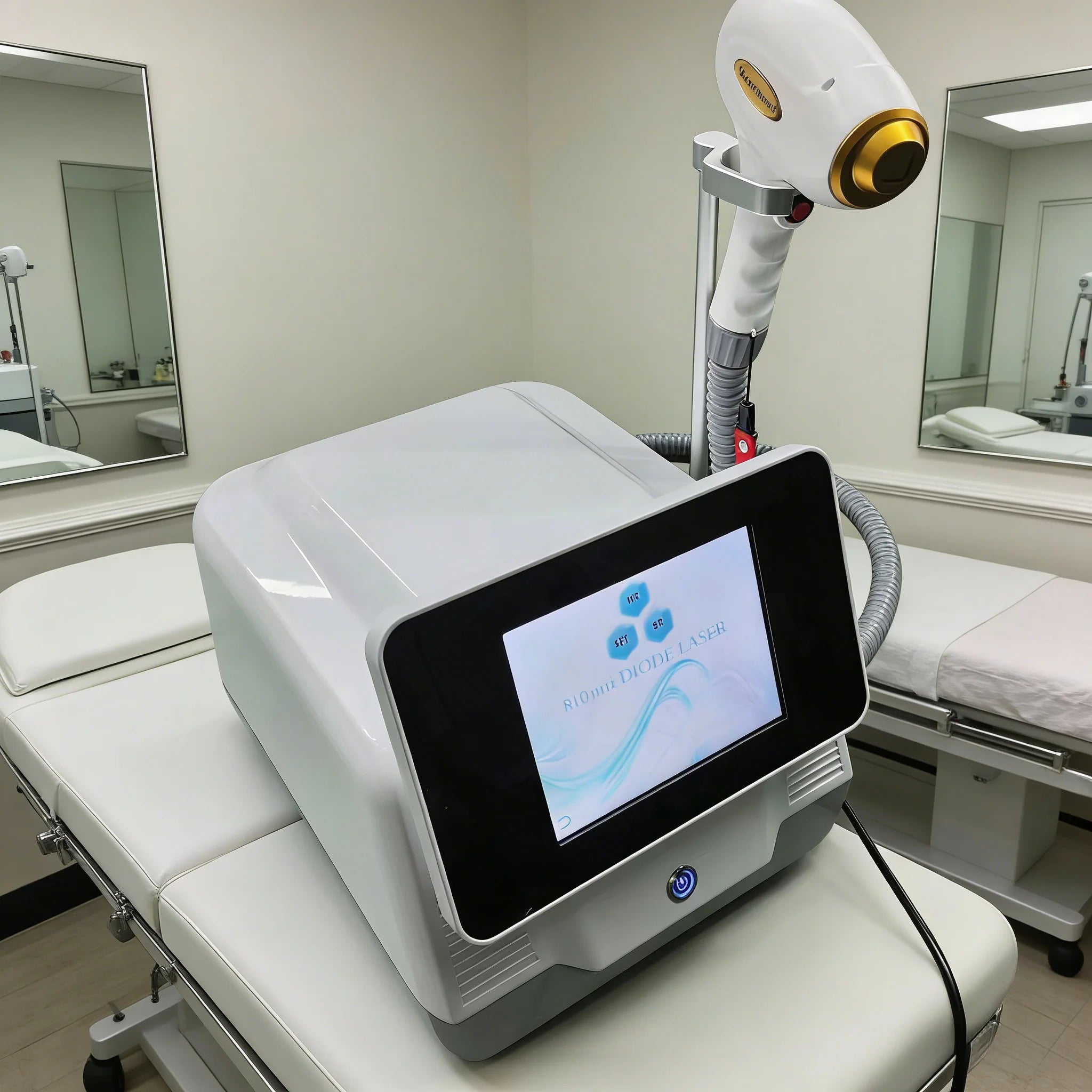 Salon Diode Laser Hair Removal Machine 4000W High Power 4 Wavelengths Ice Cooling All Skin Types Permanent Painless Hair Remover