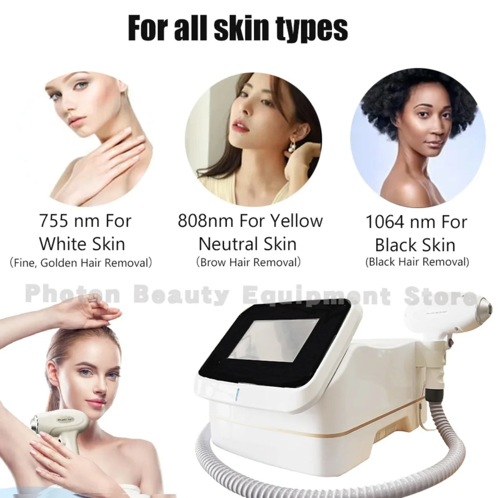 Professional Mini Diode Ice Titanium Laser  Hair Removal Machine 755 808 940 1064nm 4000w Painless Permanent CE