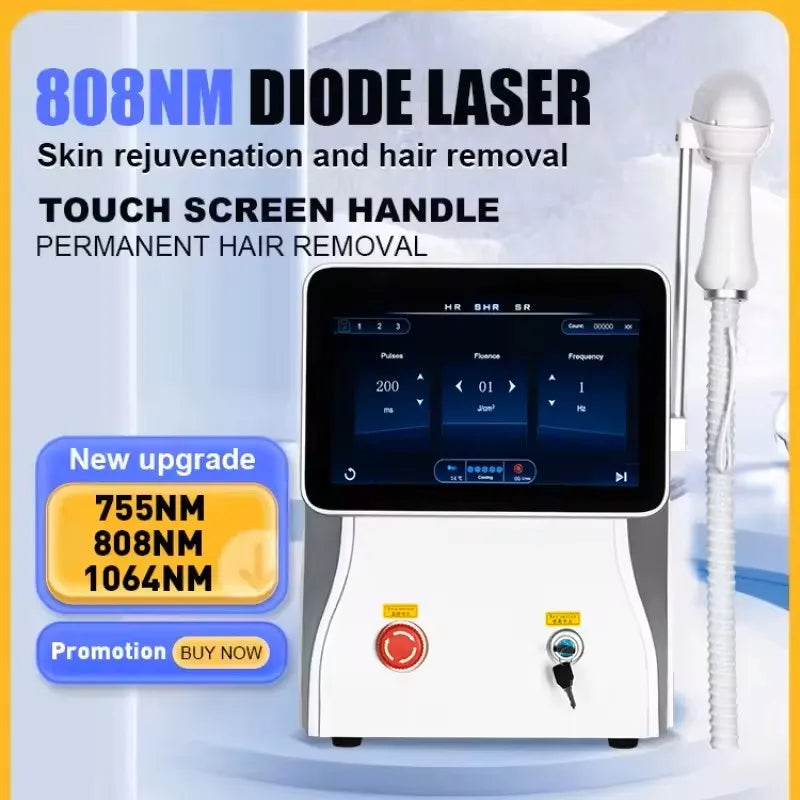 4000W Titanium Diode Laser Epilator Permanent Hair Removal Professional Laser 3 Wavelength 755 808 1064nm Painless Hair Removal