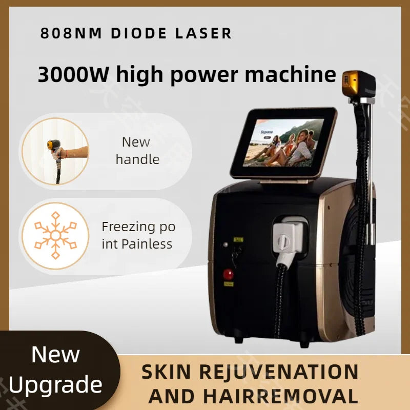Portable Professional Diode Ice Titanium Laser Body Hair Removal Machine 808 755 Alexandrite Equipment 3-Wave Permanent