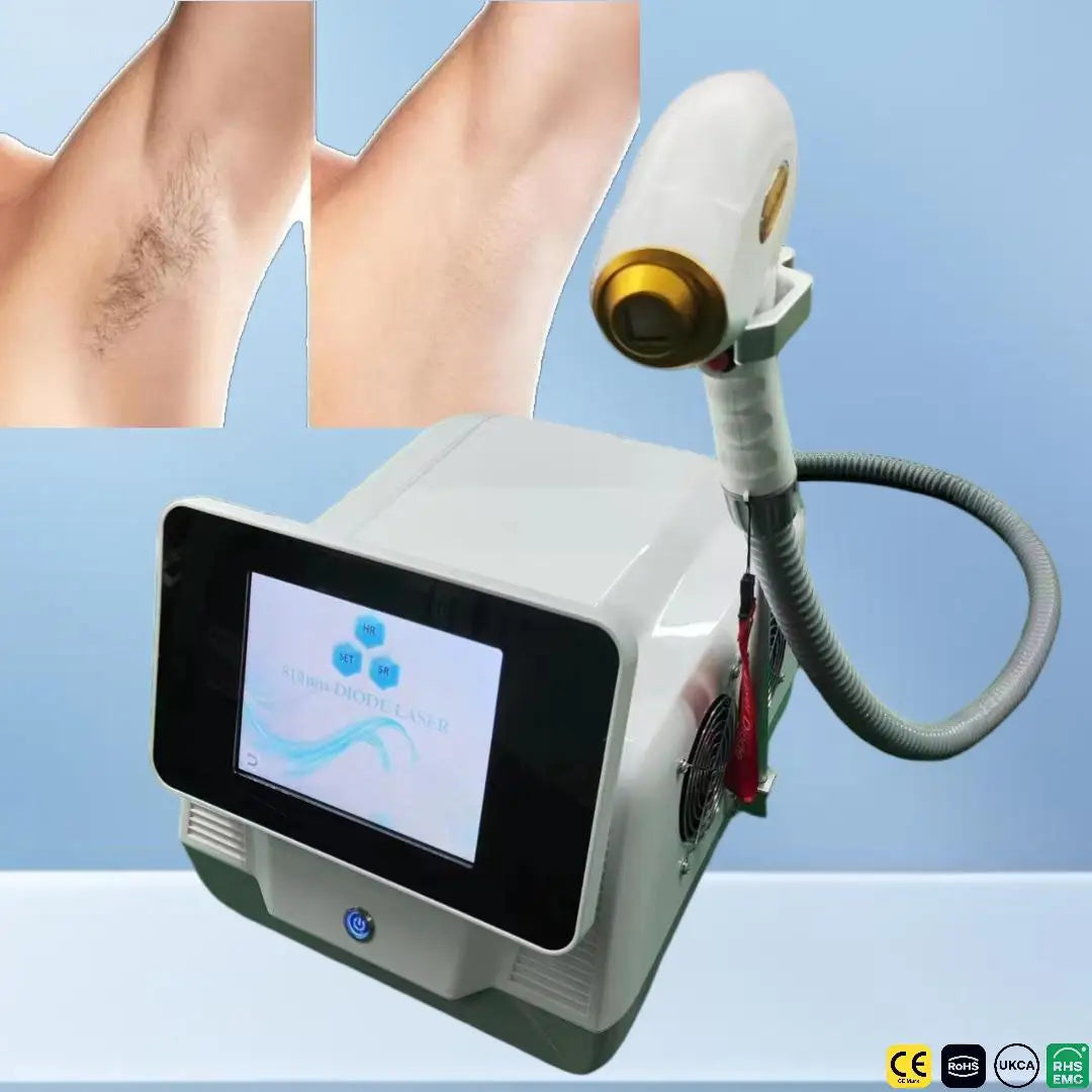 Salon Diode Laser Hair Removal Machine 4000W High Power 4 Wavelengths Ice Cooling All Skin Types Permanent Painless Hair Remover