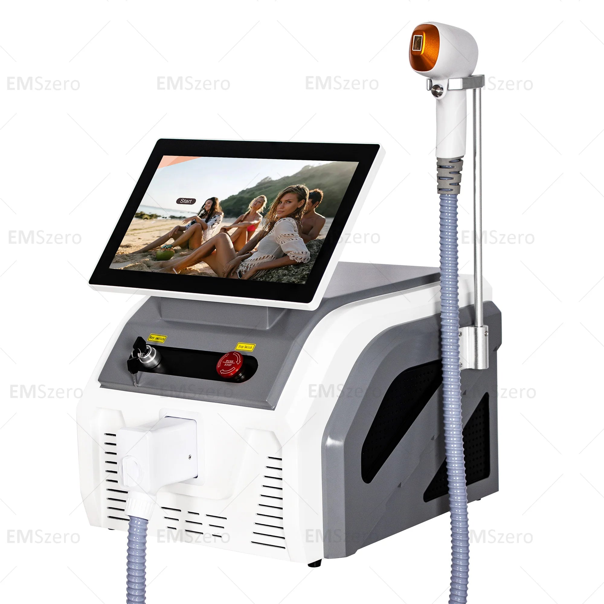 New White Model A 2000W Three-Wavelength 755 808 1064 Diode Laser 808nm Hair Removal Machine With Cooling Handle