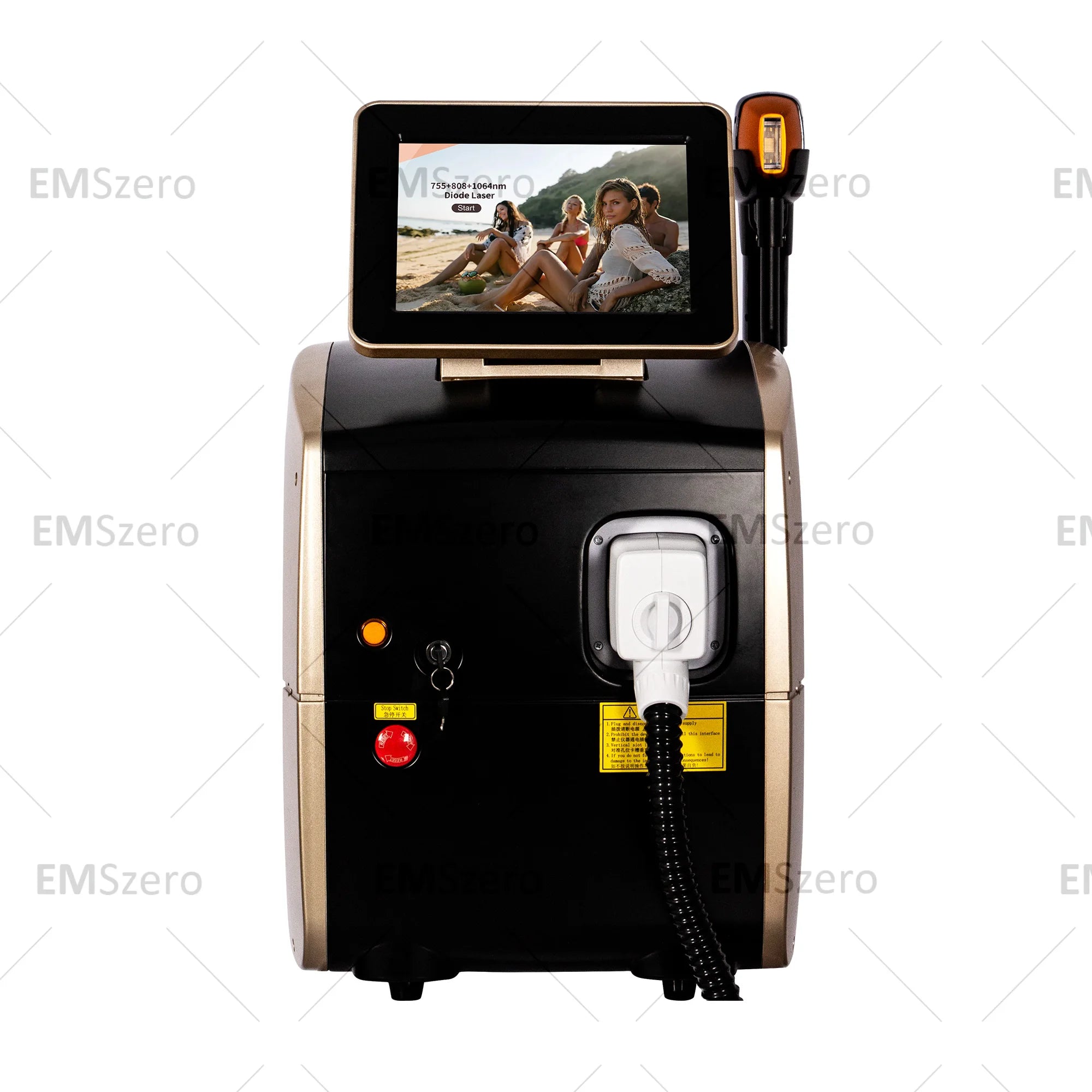 Latest Diode ND:YAG Laser Hair Removal Device - Triple Wavelength, 2000W Power, Painless and Permanent 808nm+1064nm+755nm