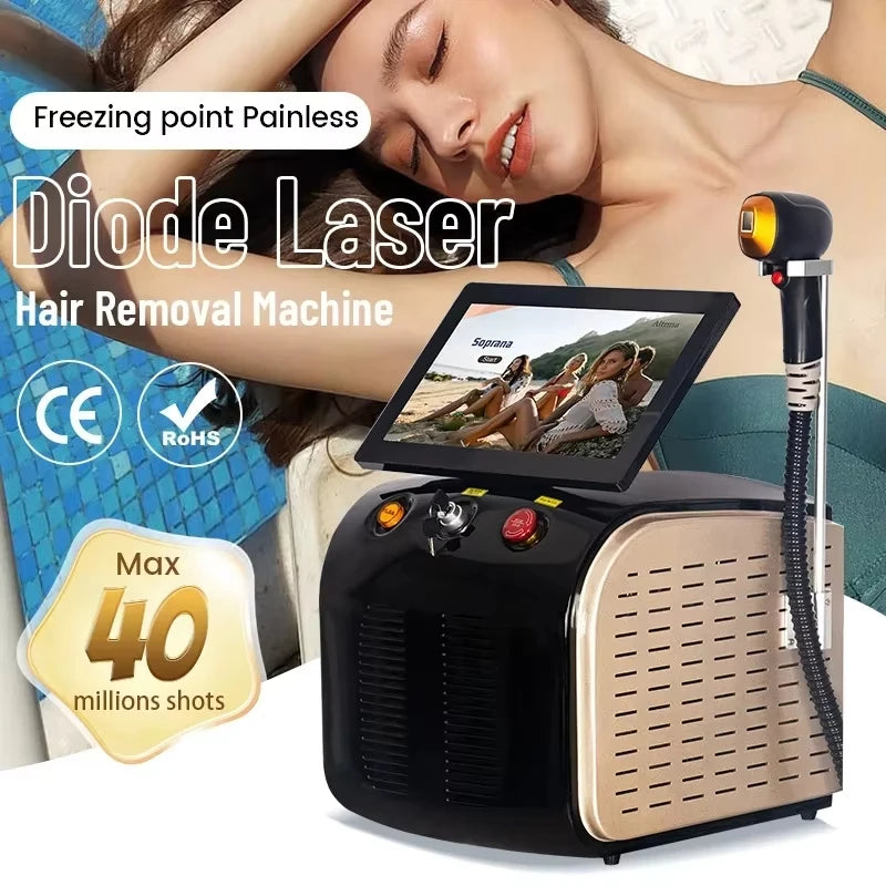 2025Hot Sale ICE Diode Laser 808 Hair Removal and Skin Rejuvenation Permanent Painless Machine Triple Wavelength 755 808 1064nm