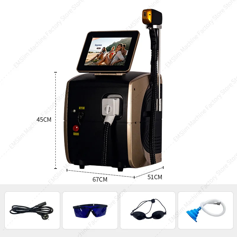 Professional Ice Titanium Painless 808 Diode Laser Hair Removal Machine ICE Platinum Hair Removal Laser Remove Hair Device