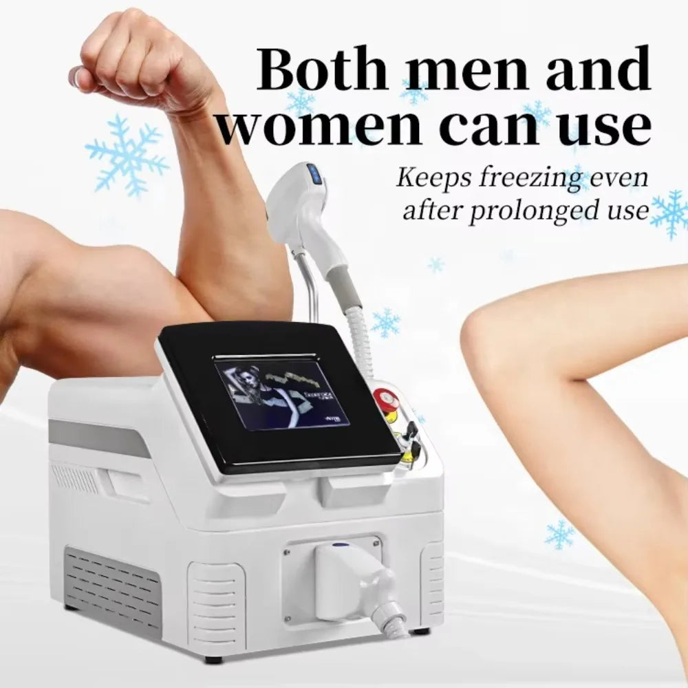 808nm 3 Wavelength 808 755 1064 1600w 10Bar Diode Laser Hair Removal Machine Skin Whitening Rejuvenating Hair Removal Device
