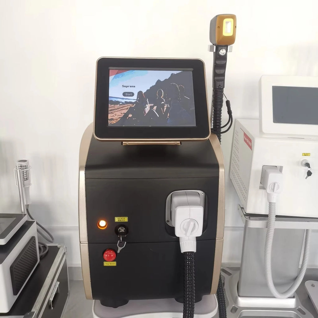 Professional Diode Ice Titanium Laser Hair Removal Machine Portable 808 755 1064 Alexandrite Device 3 Waves Permanent Removal