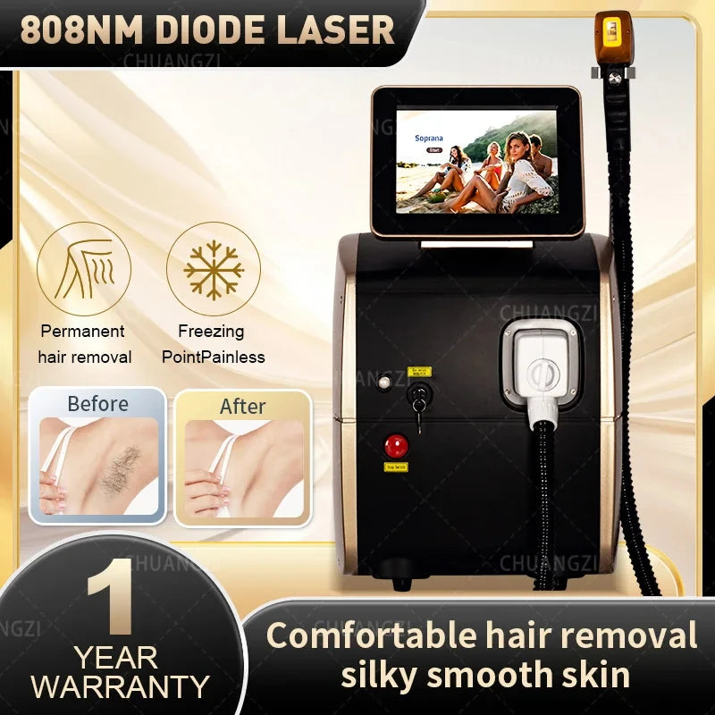 Laser 3wavelengths Diode Laser Hair Removal Machine Safe And Painless Permanent Beauty Lovers Whole Body Hair Removal