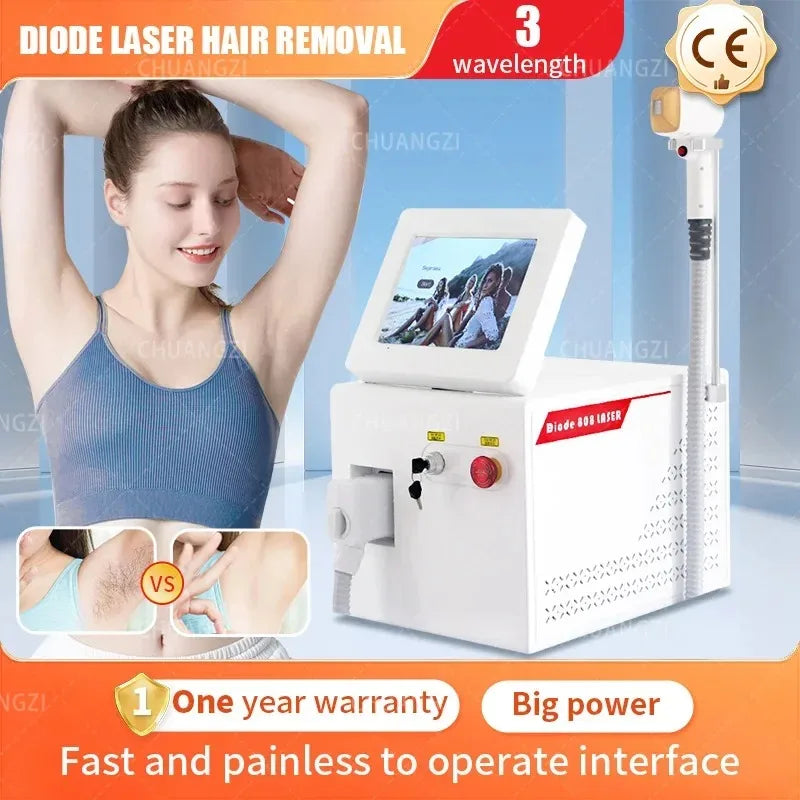 3000W Permanent Hair Removal Machine Hair Removal Laser Diode Painless Hair Removal Machine 755 808 1064 Hair Removal Laser 2025