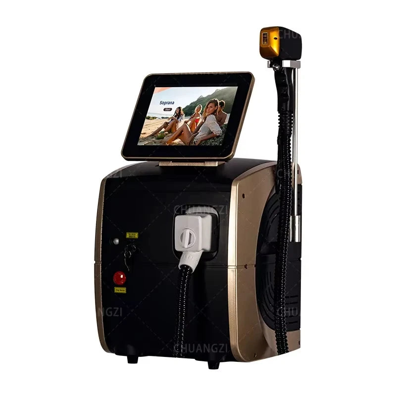 Professional Diode Ice Titanium Laser Hair Removal Machine Portable 808 755 1064 Alexandrite Device 3 Waves Permanent Removal