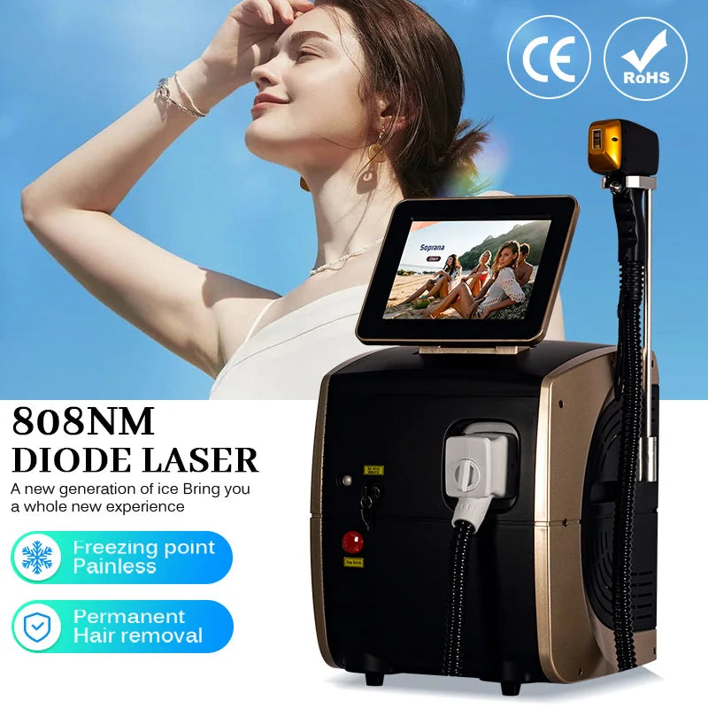 Professional Epilation Diode Laser Hair Removal Machine 755 808 1064 Factory Price 3 Wavelengths Epilator Laser Hair Removal