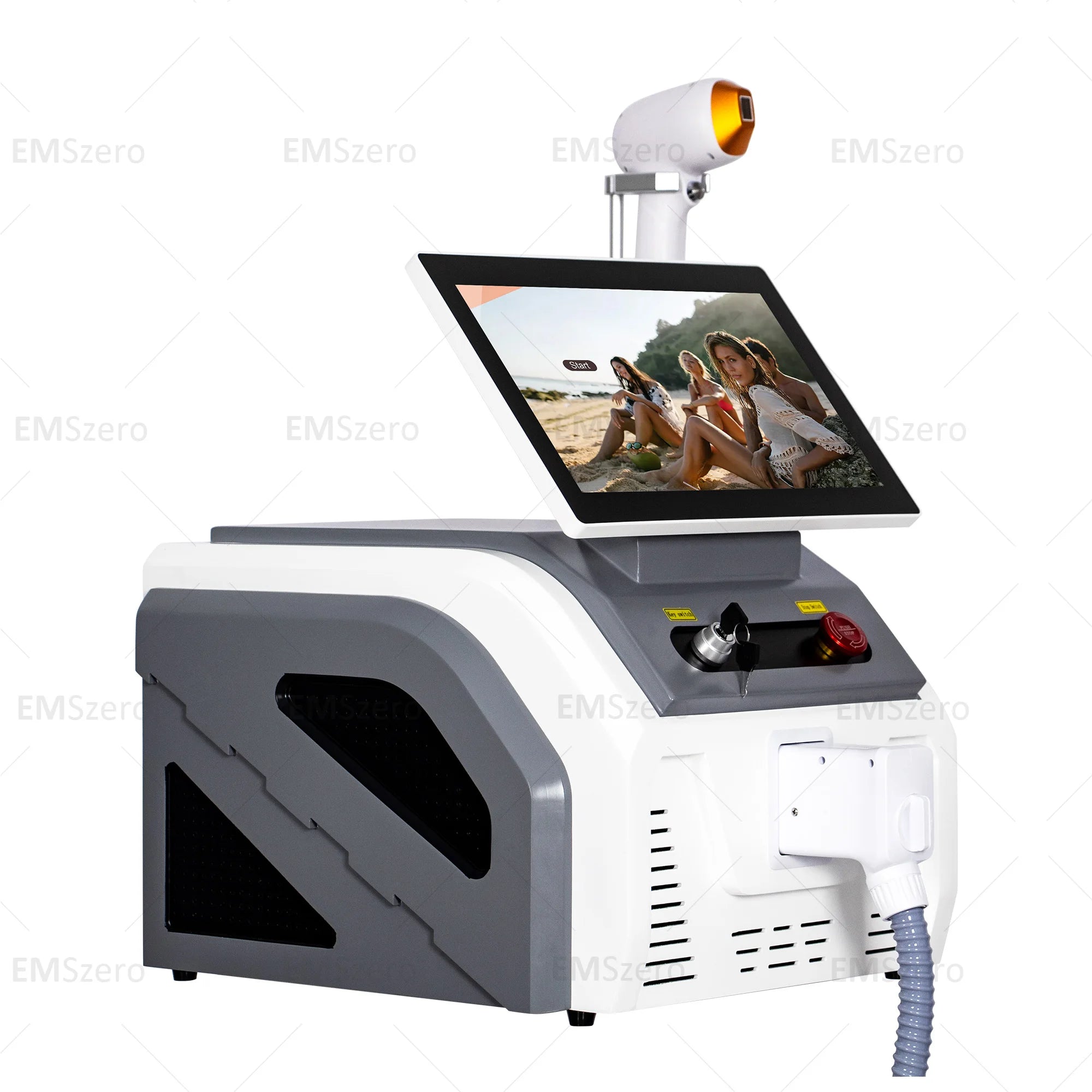 New White Model A 2000W Three-Wavelength 755 808 1064 Diode Laser 808nm Hair Removal Machine With Cooling Handle