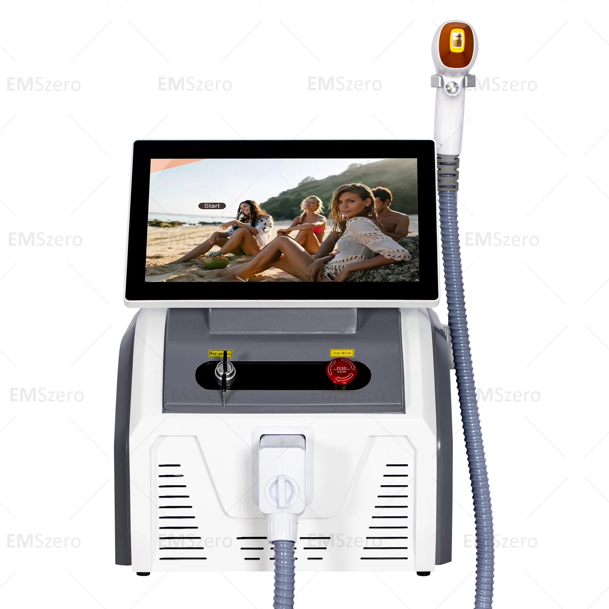 New White Model A 2000W Three-Wavelength 755 808 1064 Diode Laser 808nm Hair Removal Machine With Cooling Handle