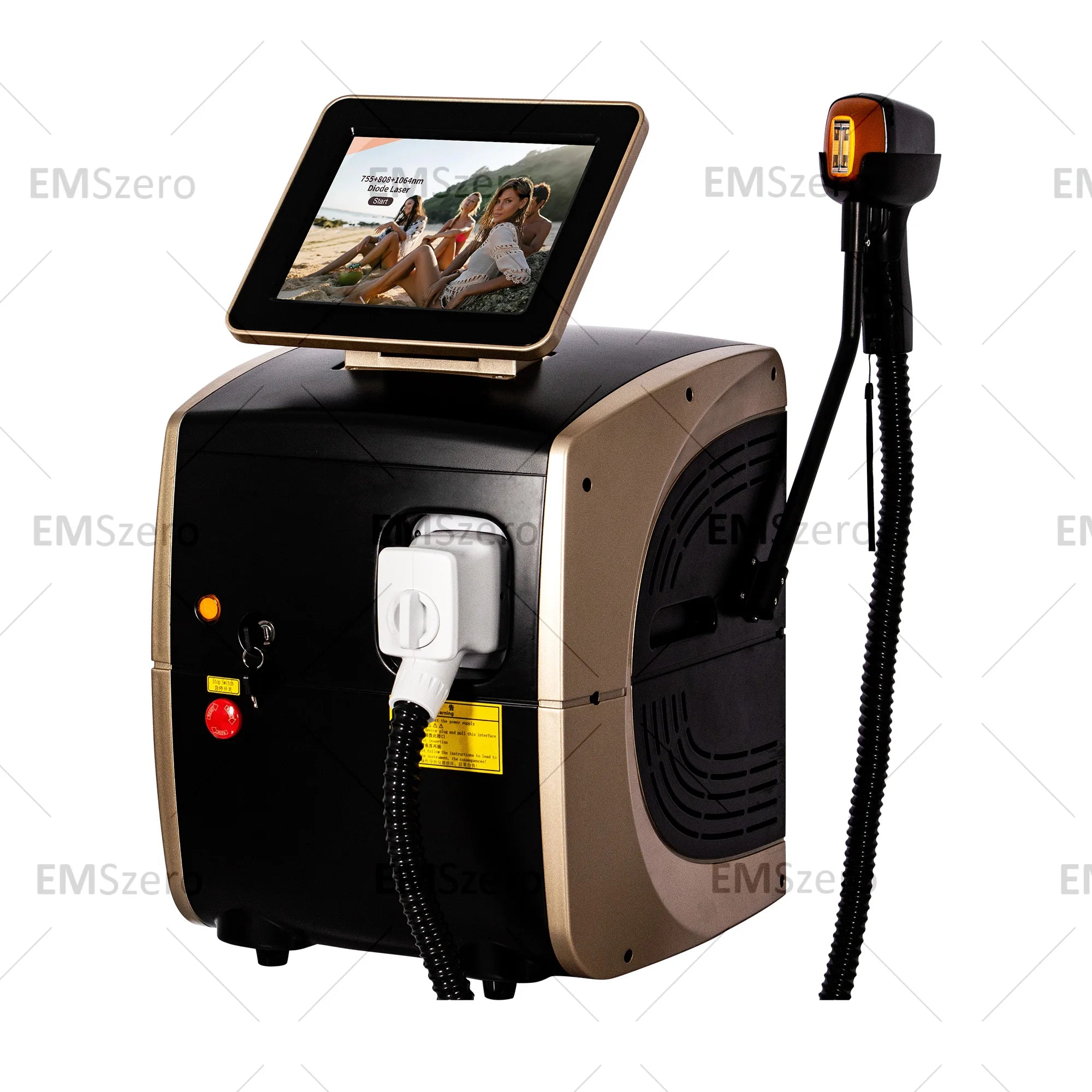 Latest Diode ND:YAG Laser Hair Removal Device - Triple Wavelength, 2000W Power, Painless and Permanent 808nm+1064nm+755nm