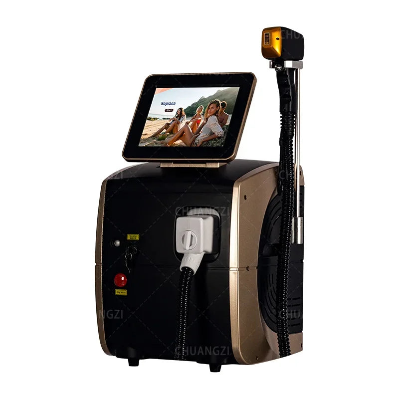 Portable Professional Diode Ice Titanium Laser Body Hair Removal Machine 808 755 Alexandrite Equipment 3-Wave Permanent